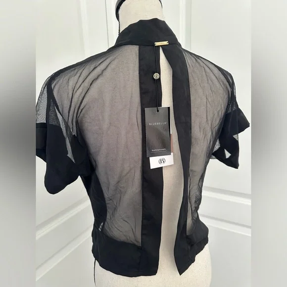 Bluebella Richmond Long Pyjama Set TOP Black - Picture 3 of 4